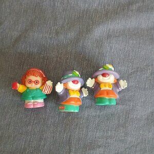 Fisher Price Little People Carnival Circus Maggie & 2 Clowns set of 3 figurines